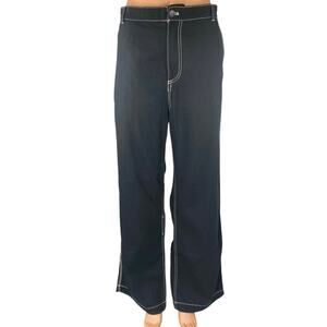 Gap Carpenter Women's Black High Waisted Wide Leg Baggy Trousers Pants Size 16